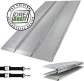 DREIBREIT by TRUTZHOLM - Oprijplaat - Tweevoudig opvouwbaar - 222 cm lang - Draagvermogen 1650 kg - Aluminium - Zilver - Geribbeld profiel