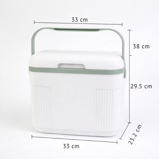 Ceruzo Koelbox 10L - Compact- Koelelement in Deksel - Camping Koelbox –Wit Groen van Merkloos — afbeelding 2