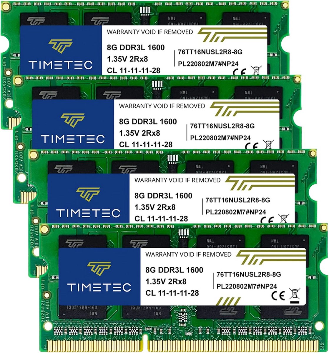 32GB DDR3L/DDR3 1600MHz RAM-module voor laptop - Upgrade geheugen 204-pins SODIMM