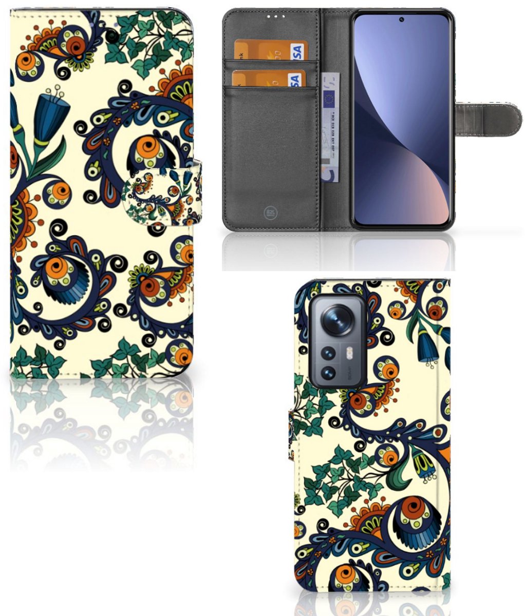 Boekhoesje voor Wallet Case Xiaomi 12 Pro Barok Flower