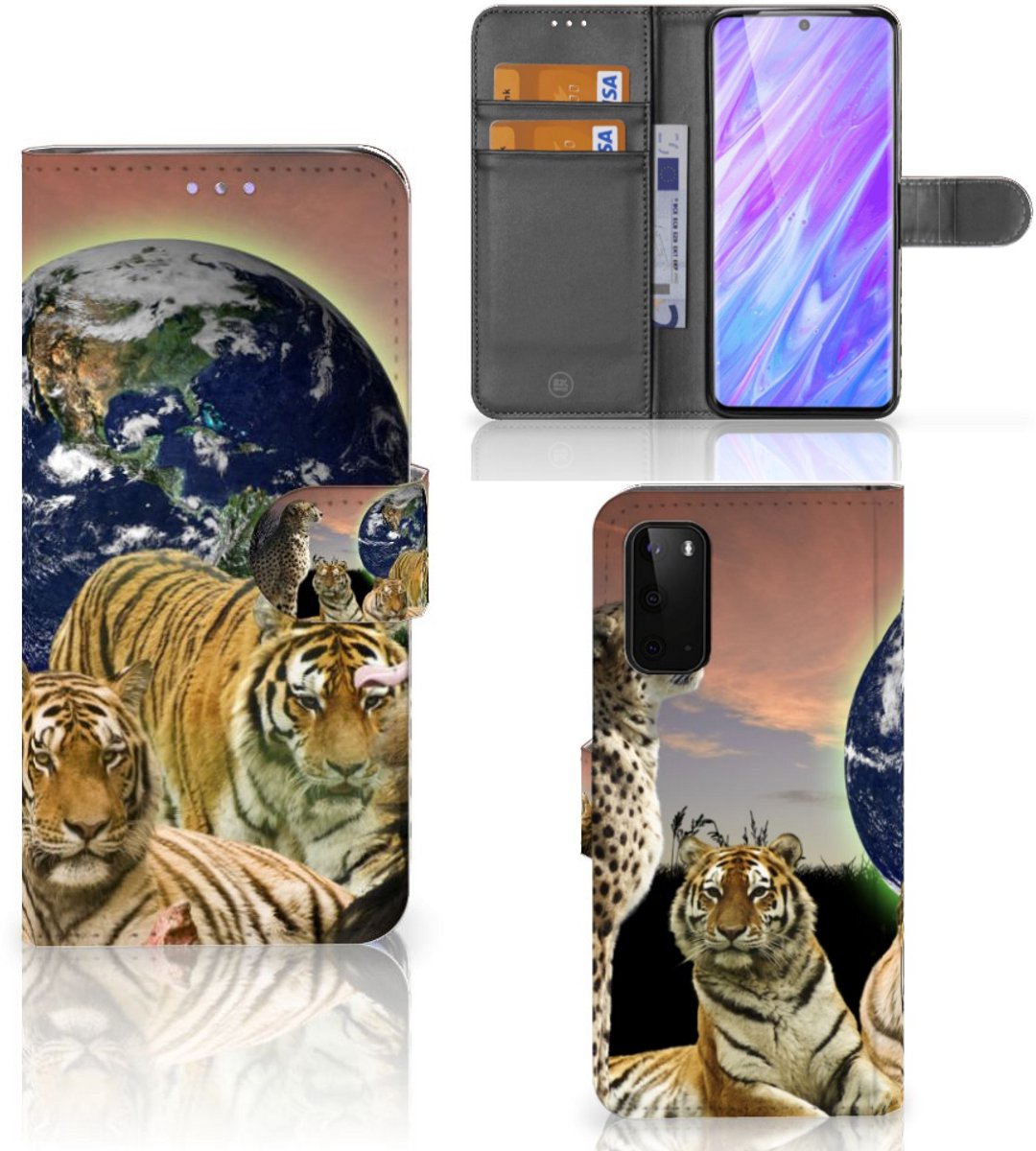 Samsung Galaxy S20 Telefoonhoesje met Pasjes Roofdieren