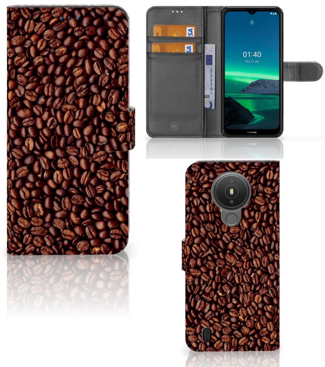 Nokia 1.4 Book Cover Koffiebonen