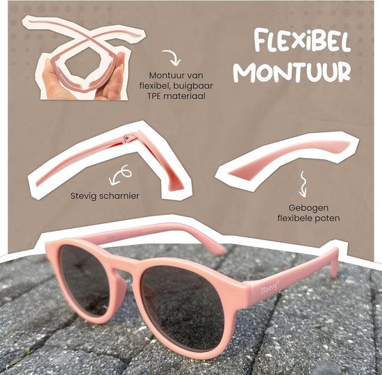 Kinderzonnebril Faela voor 3-6 jaar - Flexibel en Buigbaar met UV400 Bescherming - Rond Design voor Peuters en Kleuters — afbeelding 3