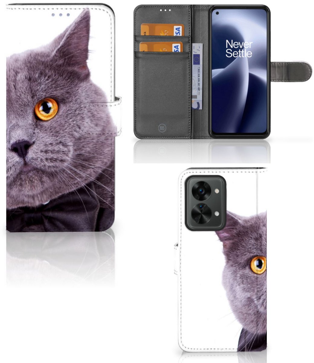 OnePlus Nord 2T Telefoonhoesje met Pasjes Kat