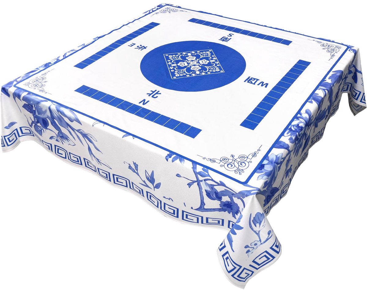 Mahjong Tafel Kleed - Vintage Chinoiserie Ontwerp - 140 x 140 cm