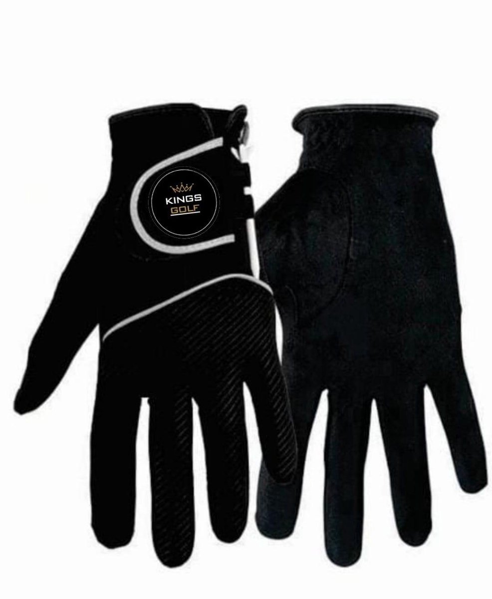 KingsGolf Regen Golfhandschoenen L - Paar Golfhandschoenen voor Nat Weer - Microfiber Grip Palm - QuickDry Ademend Materiaal - Zwart