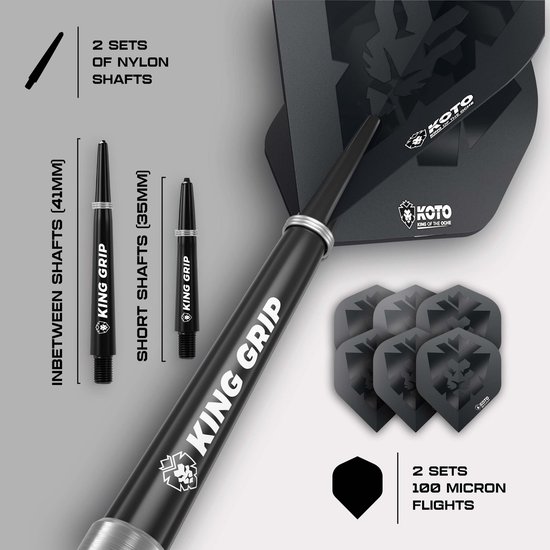 KOTO - King Base 90% Darts 21G - Zilver - Stevige Ringgrip van Merkloos — afbeelding 3