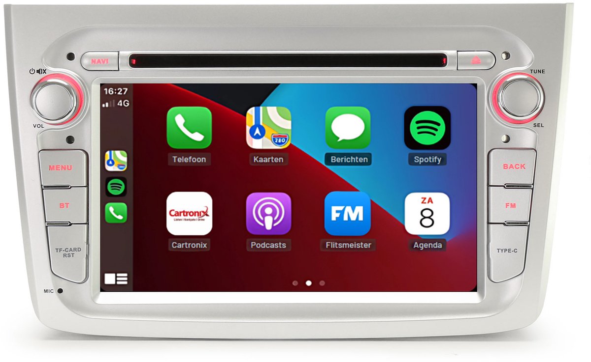 Carplay autoradio voor Alfa Romeo Mito | 2008 t/m 2020 | Android 13 | Draadloos Apple Carplay & Android auto | 4GB + 64GB | 8-Core | Cartronix | 2025 model | 2008 2009 2010 2011 2012 2013 2014 2015 2016 2017 2018 2019 2020 | Bluetooth & Wifi