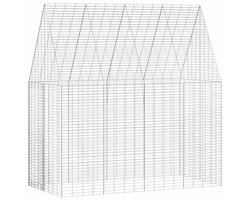 vidaXL - Konijnenkooi - Zilver - 200 - x - 100 - x - 210 - cm - Gegevens - staal