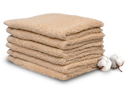 Miss Towels Hotelkwaliteit Gastendoekje Set - Zand Kleur - 6 stuks - Gastendoekjes - 100% katoen - 30x50cm - 550 gr/m2 - Made in Portugal