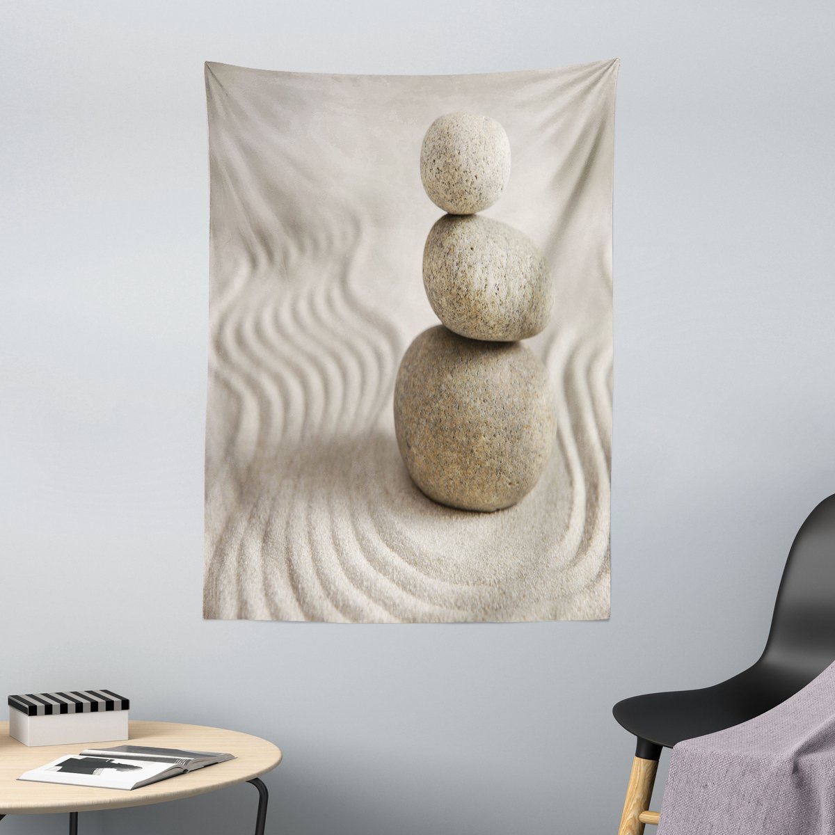 ABAKUHAUS Rotswandtapijt en sprei, close-up van een robuuste rots, 110 x 150 cm, donkerbruin licht Donkerbruin, lichtbruin