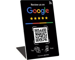 NFC Google Review Baliebord – Direct Reviews via Tap & Scan – Meer Klanten Verzamelen – Zwart – Voor Bedrijven • Restaurants • Cafés • Winkels • Showrooms