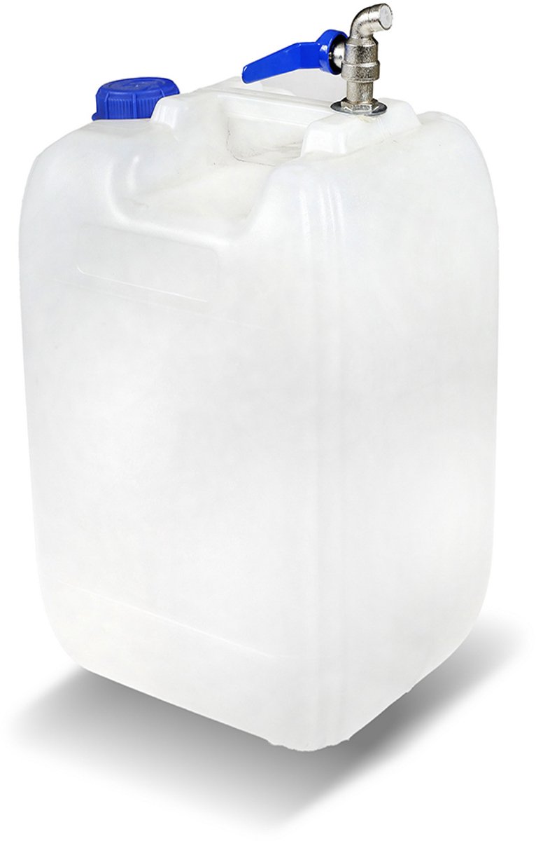 Water jerrycan 20L met metalen tapkraan bovenop