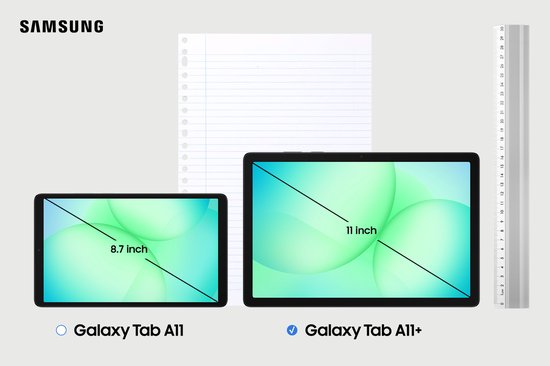Samsung Galaxy Tab A11 Plus - Wi-Fi - 256 Go - Gris + 1 an de garantie supplémentaire