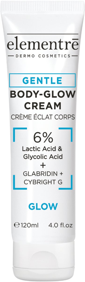 elementrē Gentle Body Glow Cream – 6% Lactic & Glycolic Acid – Exfoliërende Bodycrème tegen Donkere Vlekken & Oneffen Huid – 120 ml