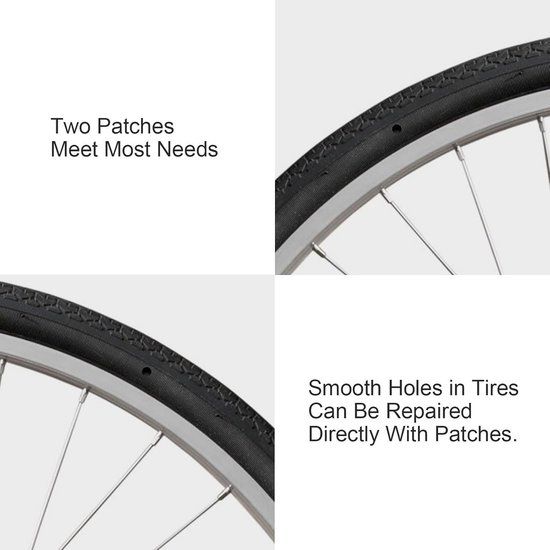 Reparatiesets voor Fietsbanden - 30 Stuks Lijmloze Zelfklevende Patches met Bandenlichters van Merkloos — afbeelding 4