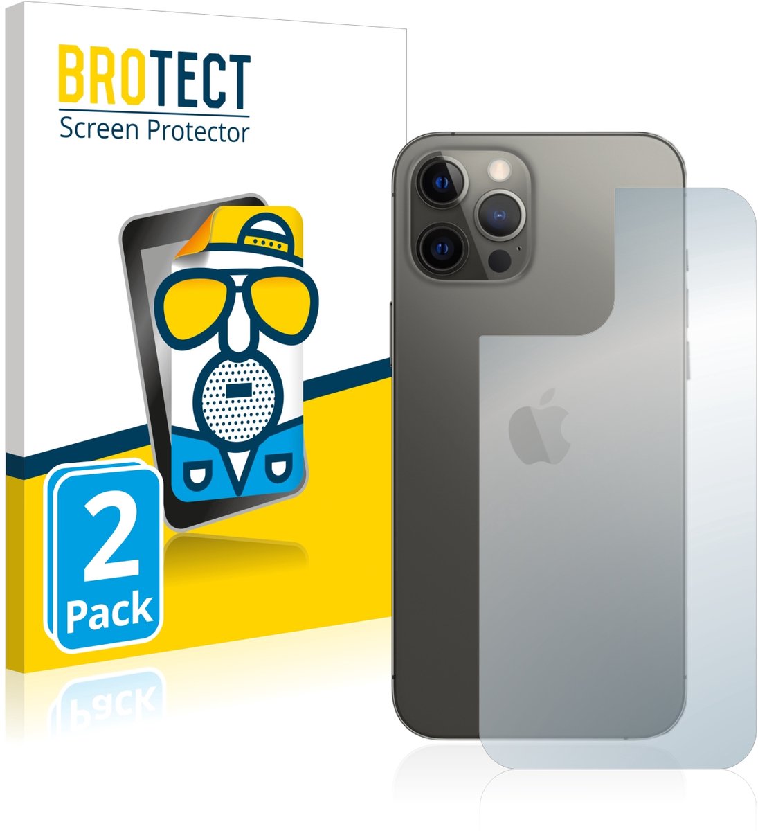 BROTECT - Screenprotector voor Apple iPhone 12 Pro Max (Achterkant) - Folie Beschermfolie matte 2 Stuks