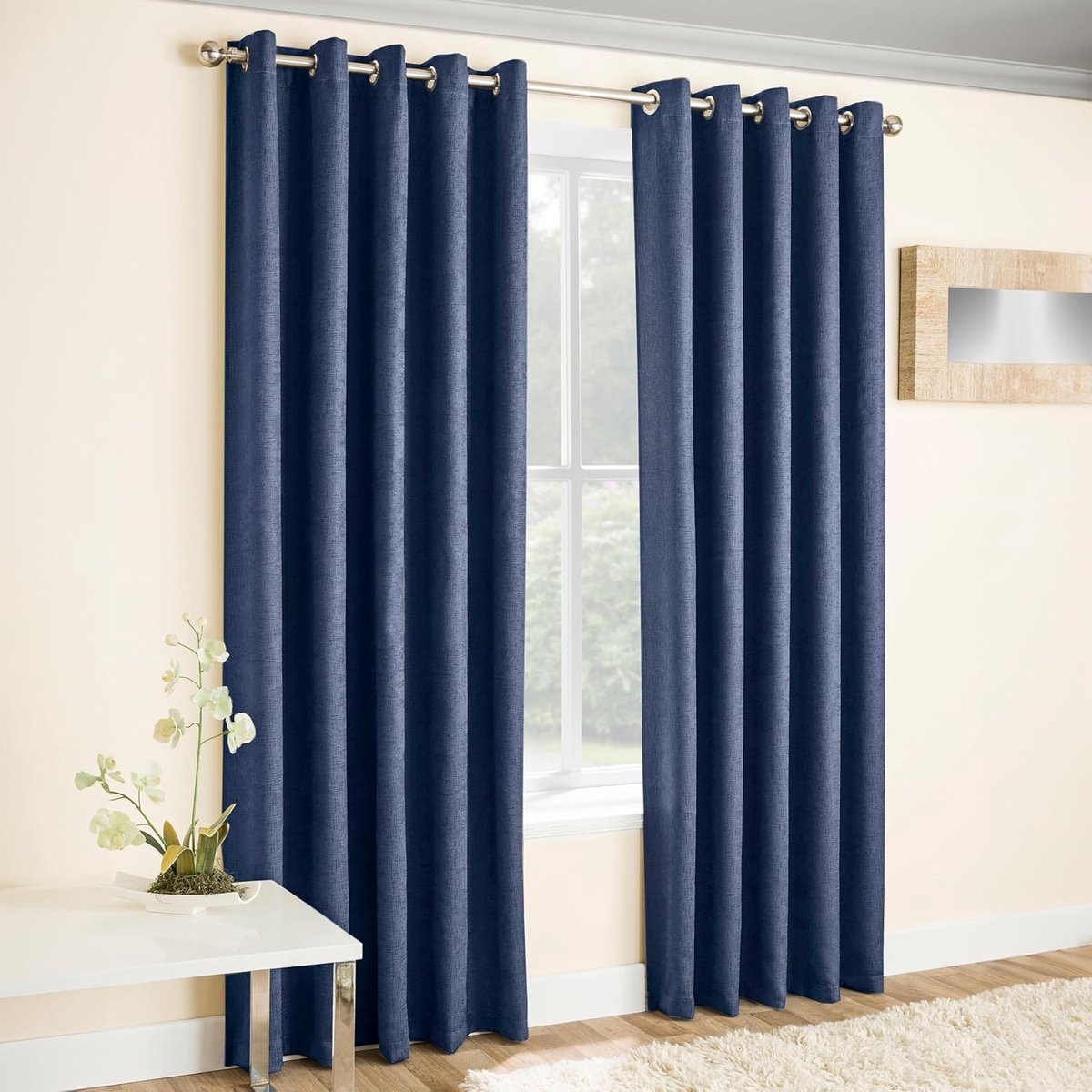 Famanu Marineblauw 66 x 90 inch 168 x 229 cm oogje thermische ruisonderdrukkende verduisterende gordijnen voor slaapkamer en woonkamer