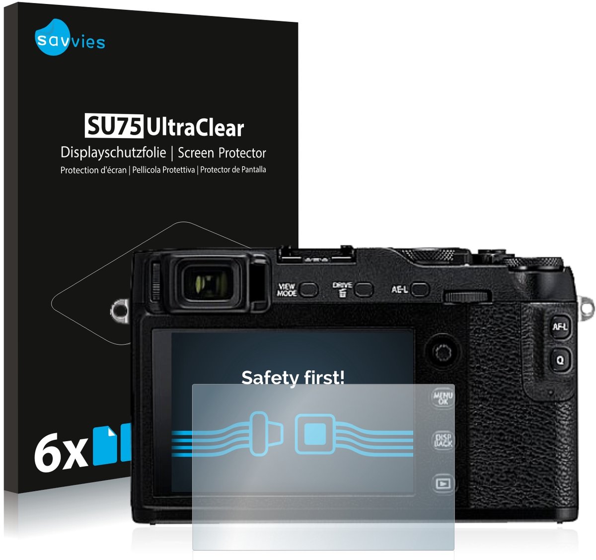 Savvies - Screenprotector voor Fujifilm X-E3 - Folie Beschermfolie transparant 6 Stuks