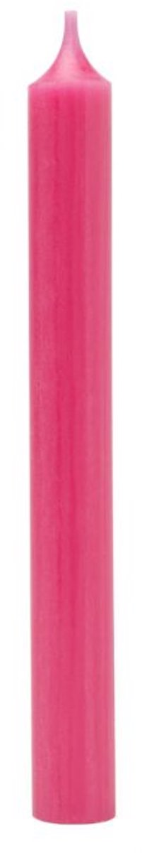 Branded by Dinerkaars 2,1 x 19,5 cm - Tray met 18 dinerkaarsen - Fuchsia – 6 Branduren – Paraffine – Ø 2,1 cm Neon Roze