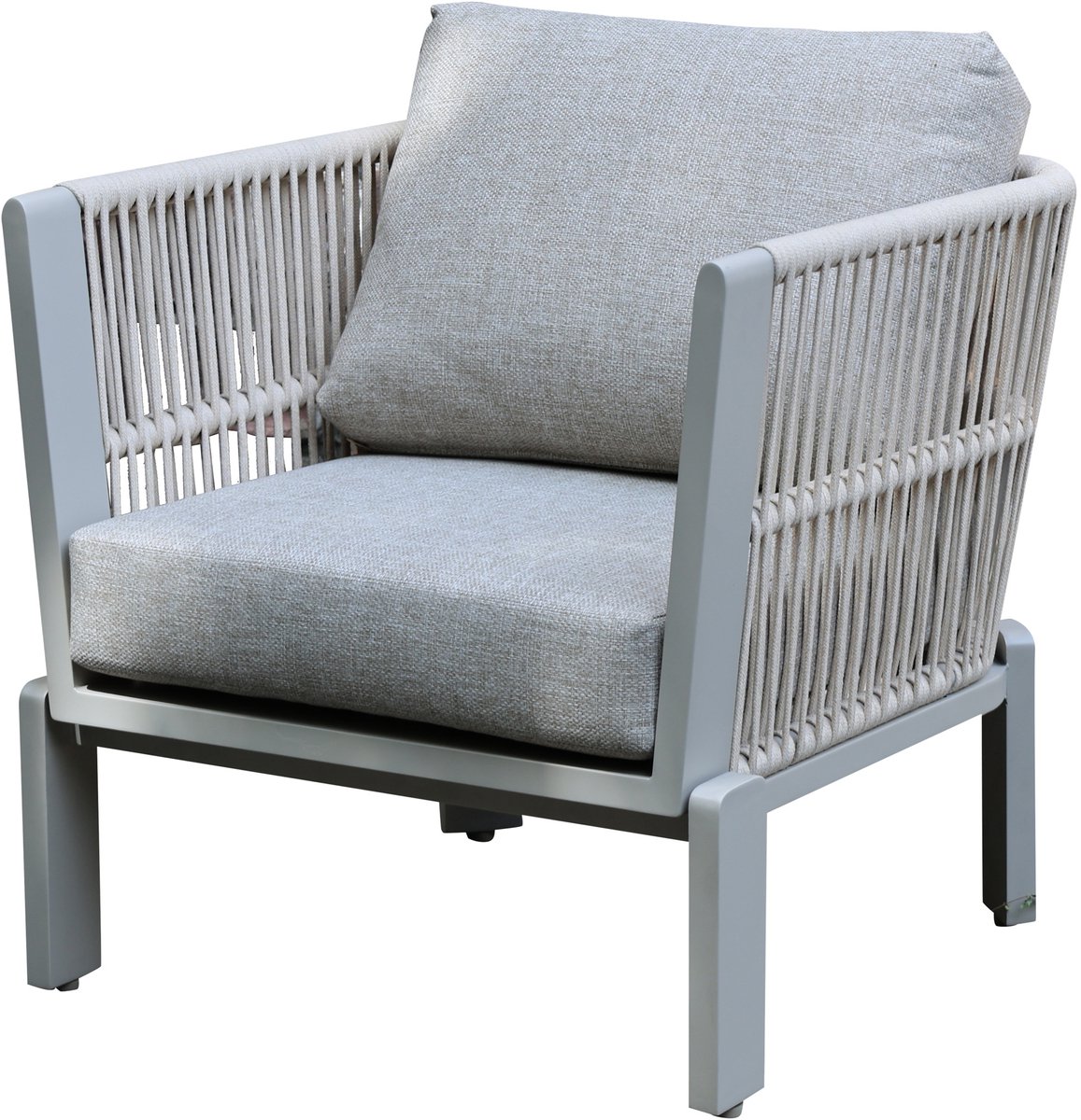 Veneto lounge tuinstoel latte zand aluminium rope
