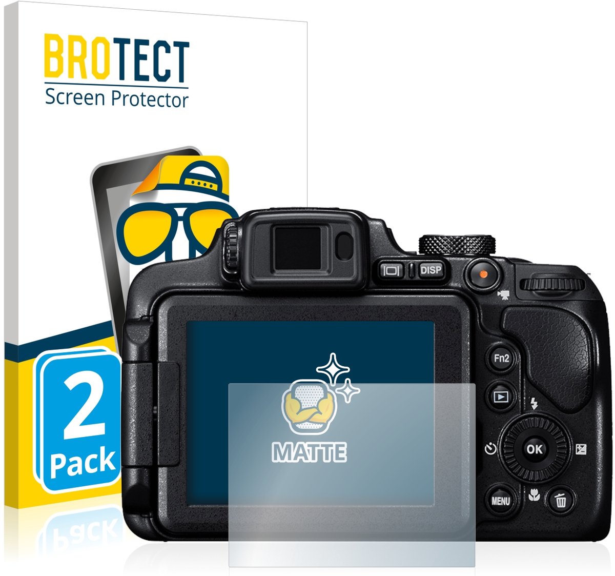 BROTECT - Screenprotector voor Nikon Coolpix B700 - Folie Beschermfolie matte 2 Stuks