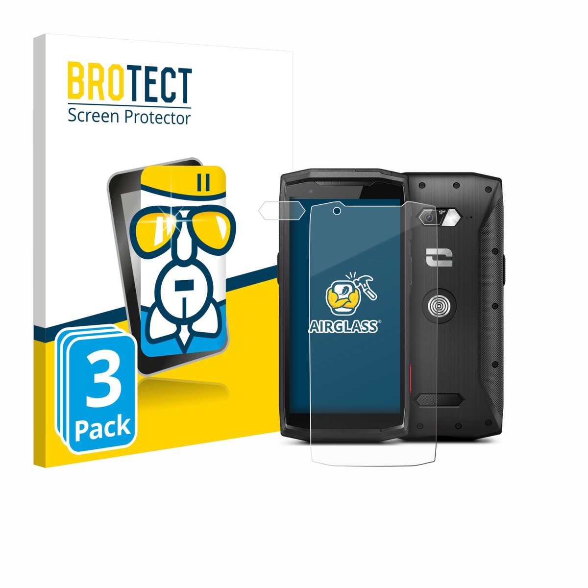 Screenprotector 3 Stuks voor Crosscall Core-M5 (Voor+Camera) Beschermglas transparant