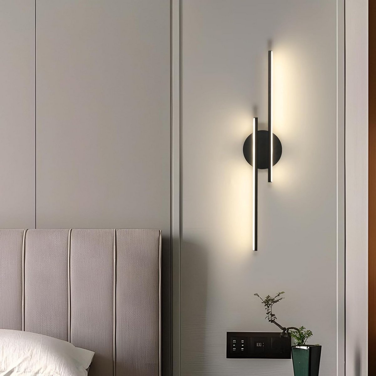 Moderne Zwarte LED Wandlamp 24W - 4500K Neutraal Wit Licht voor Binnen