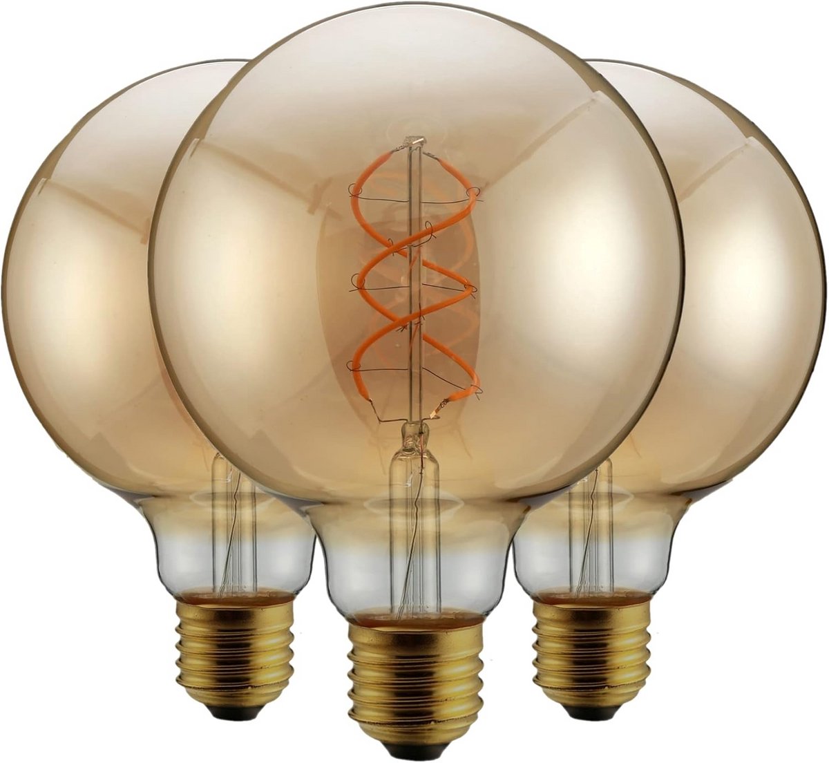Dimbaar LED Filament Lamp E27 Groot Vintage Stijl Warm Licht (3 Stuks)