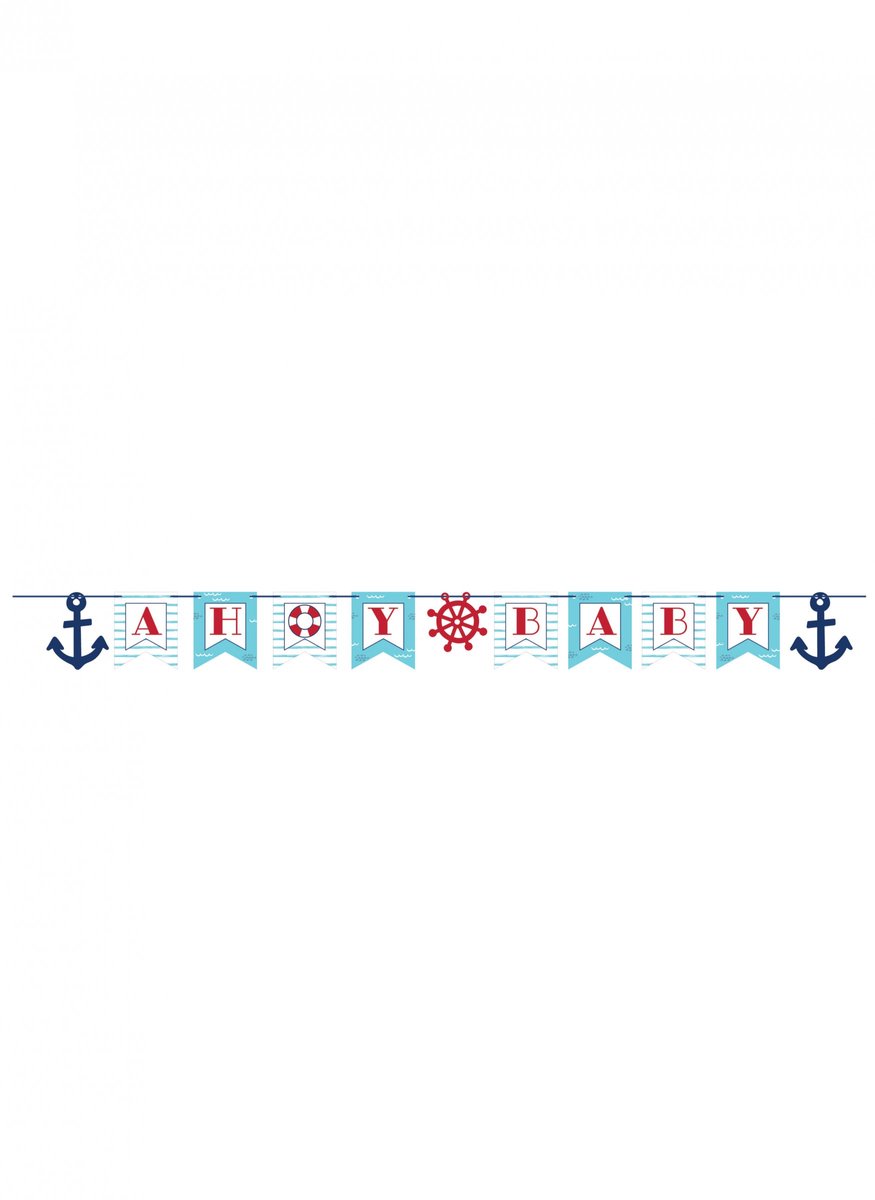 CREATIVE PARTY USA - Kartonnen Banner "Ahoy Baby Klein Bootje" 188 x 14 cm Maritiem Thema