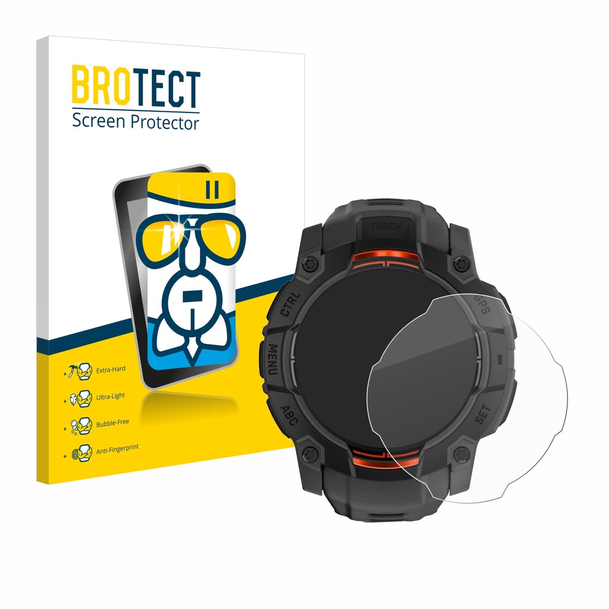Screenprotector voor Garmin Instinct 3 Solar (45 mm) Beschermglas transparant
