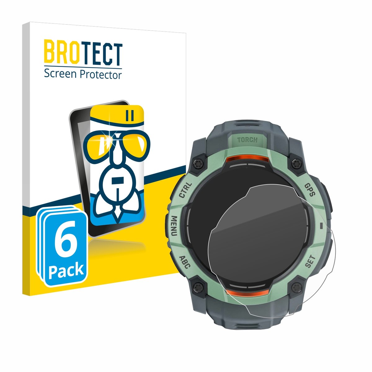 Screenprotector 6 Stuks voor Garmin Instinct 3 AMOLED (45 mm) Beschermglas transparant