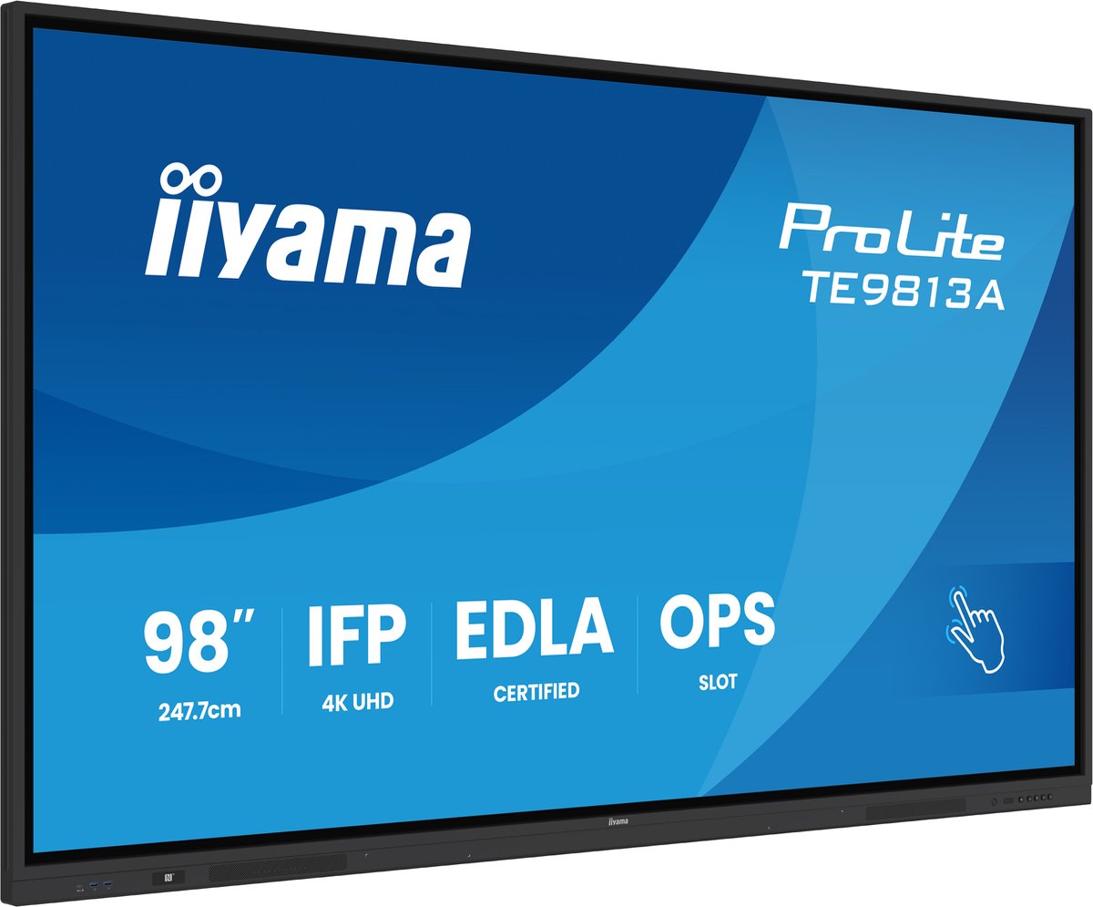 iiyama TE9813A-B2AG beeldkrant Kiosk-ontwerp 2,48 m (97.5") Wifi 500 cd/m² 4K Ultra HD Zwart Touchscreen Type processor Android 24/7