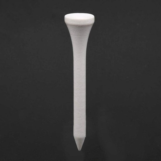 100 Stuks Houten Golf Tees Wit - 54mm Trainings Tees voor Golf van Merkloos — afbeelding 2