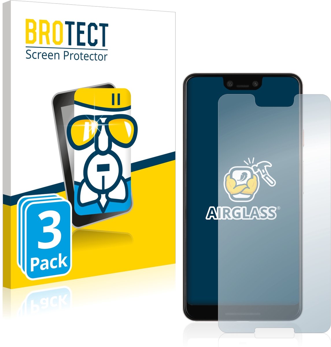 Screenprotector 3 Stuks voor Google Pixel 3 XL Beschermglas transparant