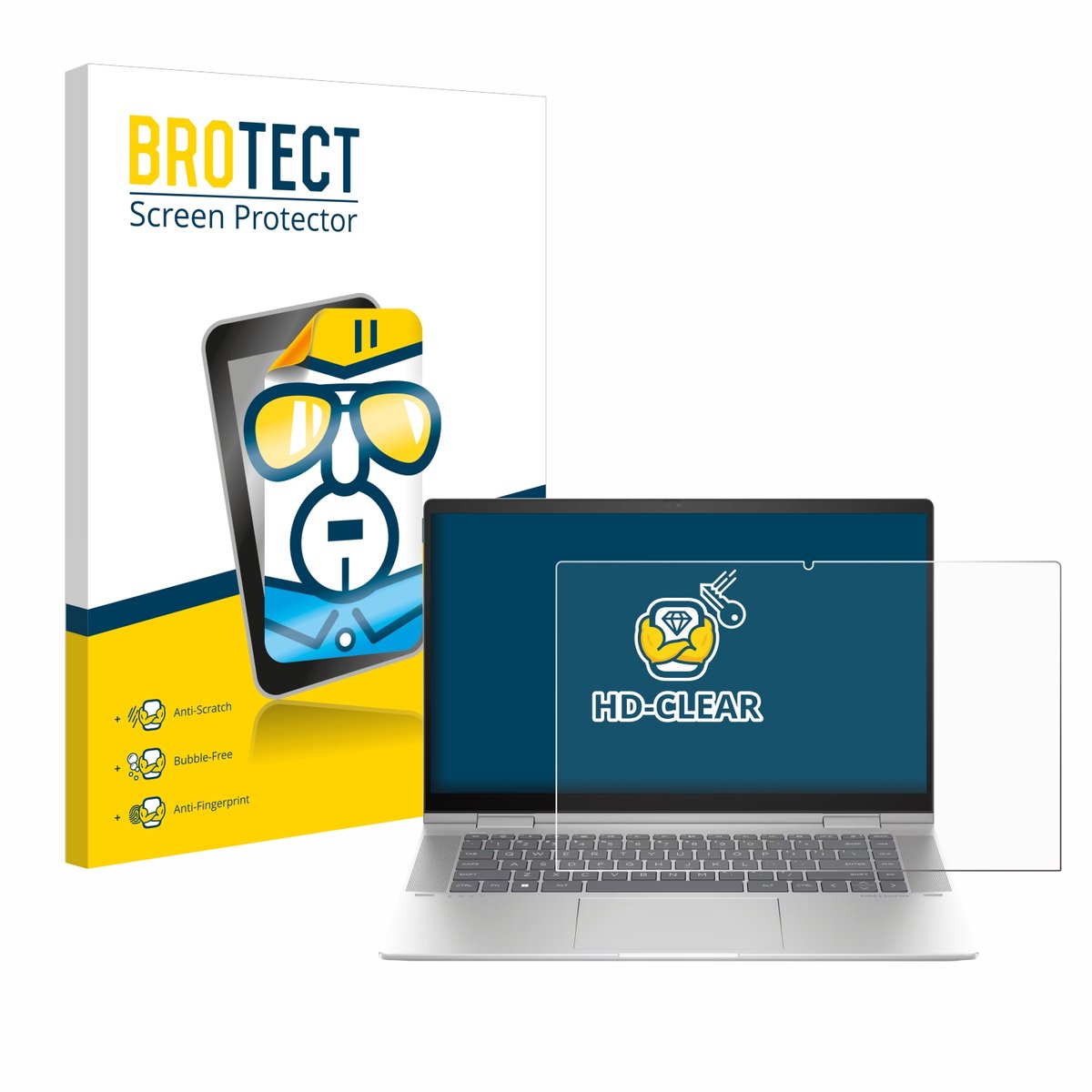 BROTECT - Screenprotector voor HP Envy x360 2-in-1 15-fx - Folie Beschermfolie transparant