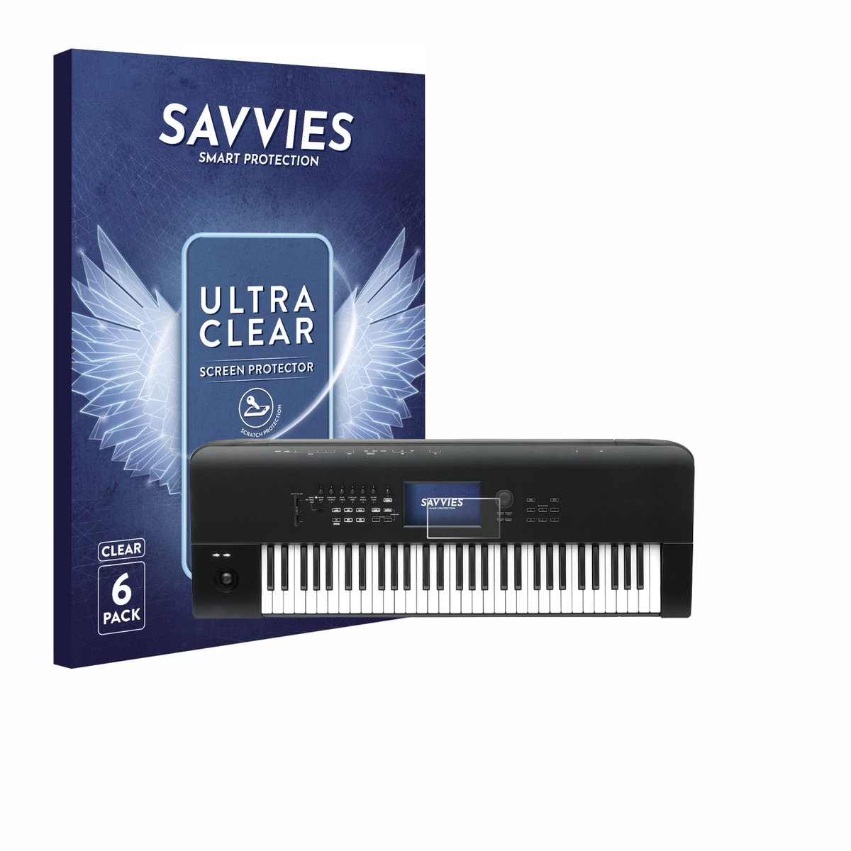 Savvies - Screenprotector voor KORG Nautilus 61 - Folie Beschermfolie transparant 6 Stuks