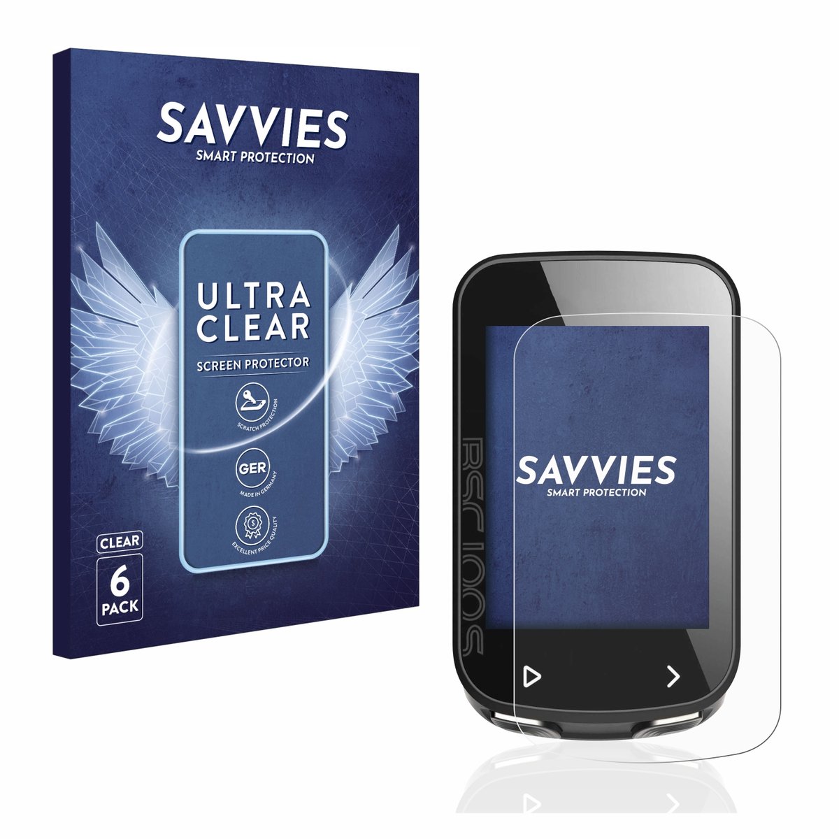 Savvies - Screenprotector voor igpsport BSC100S - Folie Beschermfolie transparant 6 Stuks