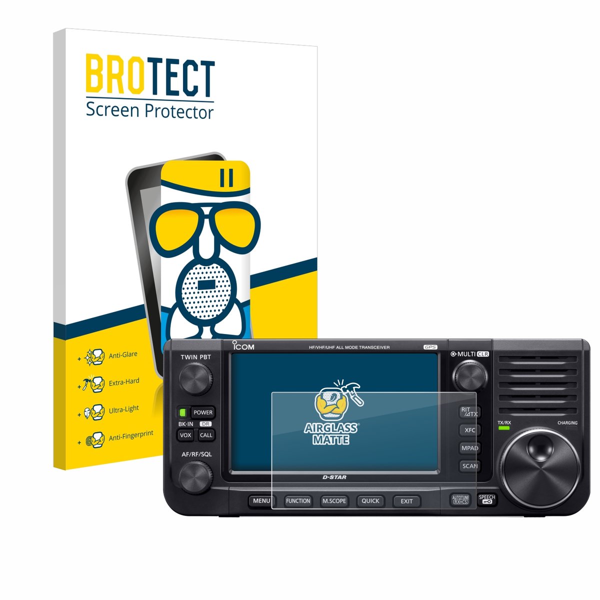 BROTECT - Screenprotector voor Icom IC-705 - Folie Beschermfolie Beschermglas matte