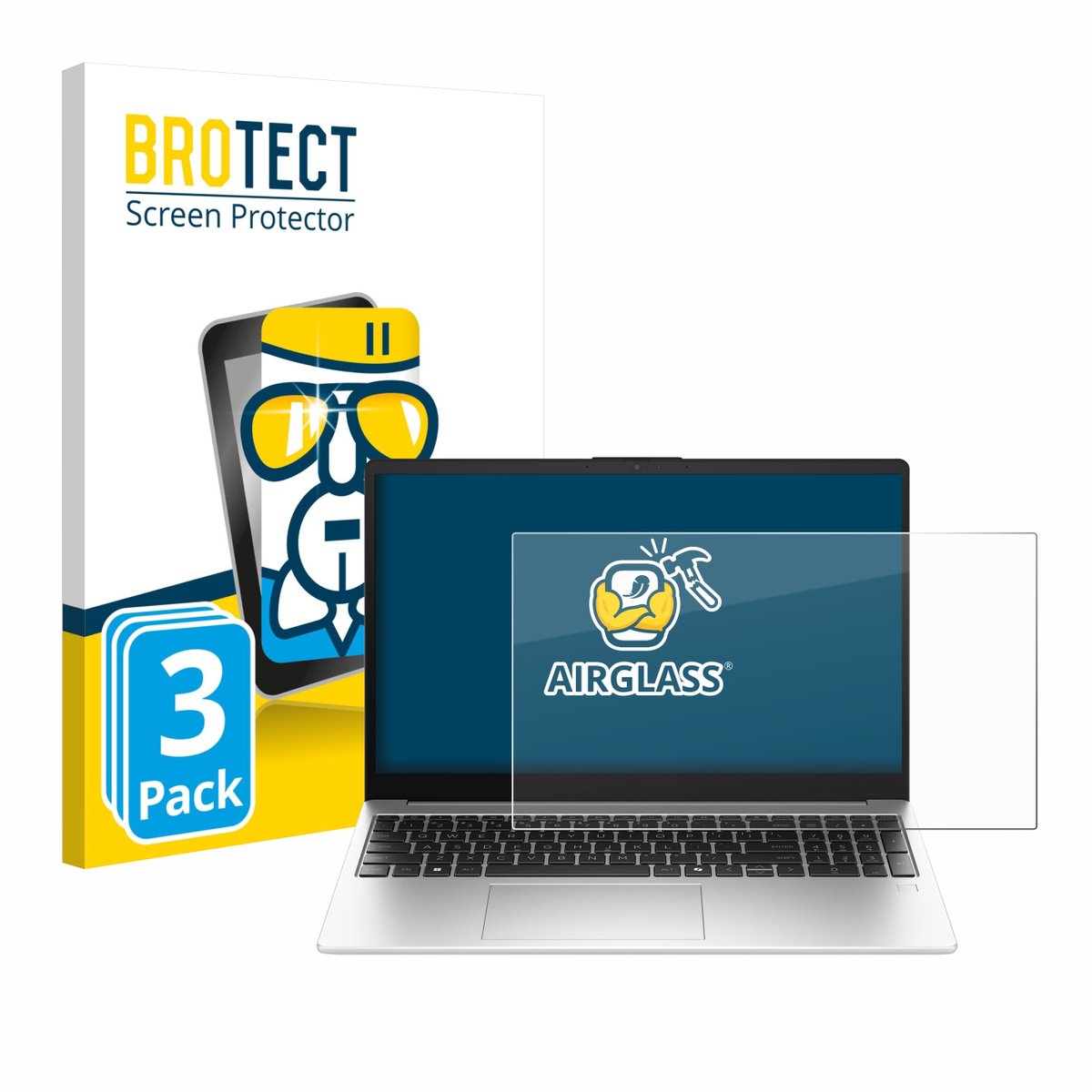 Screenprotector 3 Stuks voor HP 250R G10 15.6" Beschermglas transparant