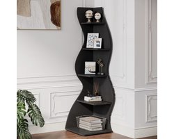 Rustieke 5-Laags Hoekplank – Industriële Wand Hoek Boekenkast – Decoratieve Opbergplank & Plantentafel voor Woonkamer en Home Office