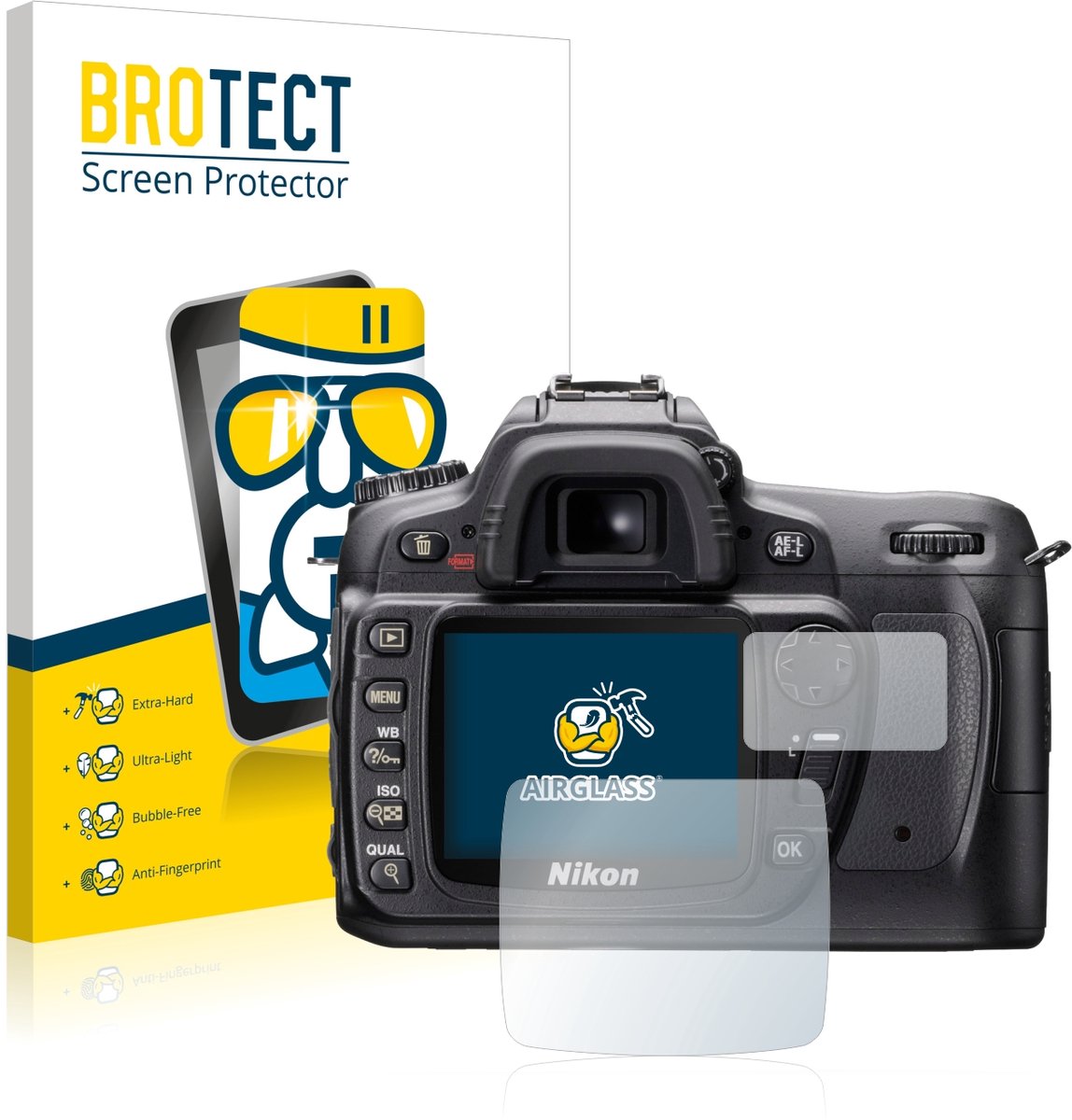 Screenprotector voor Nikon D80 Beschermglas transparant