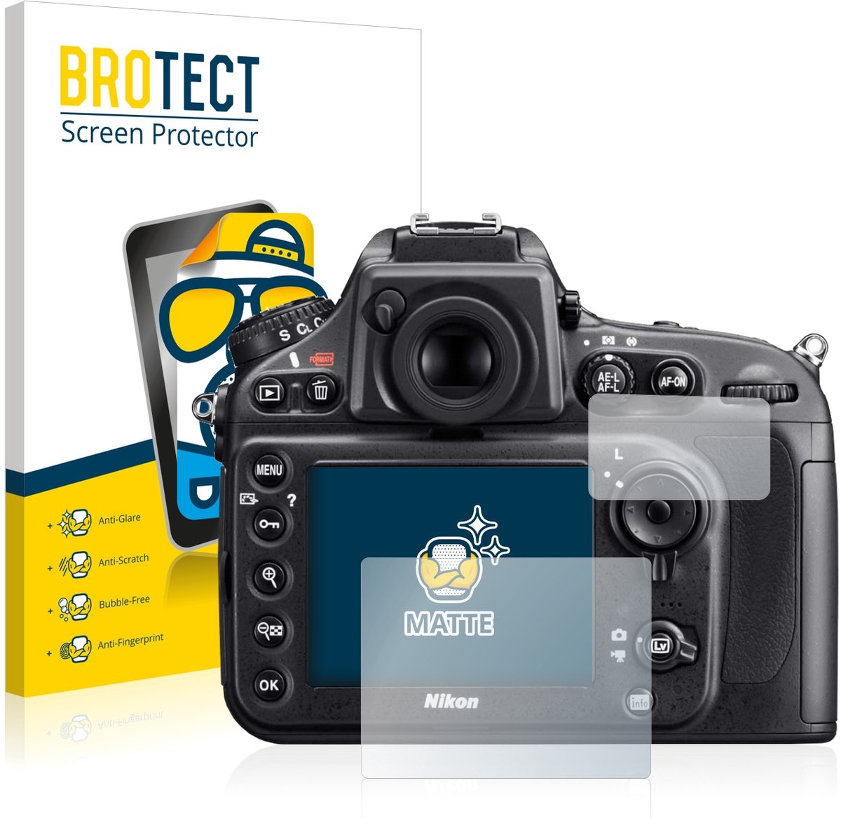 BROTECT - Screenprotector voor Nikon D800 - Folie Beschermfolie matte 2 Stuks