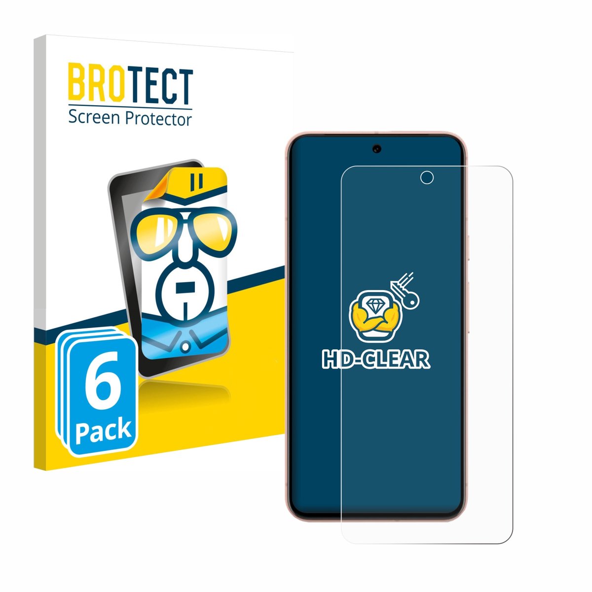 BROTECT - Screenprotector voor Google Pixel 8 - Folie Beschermfolie transparant 6 Stuks