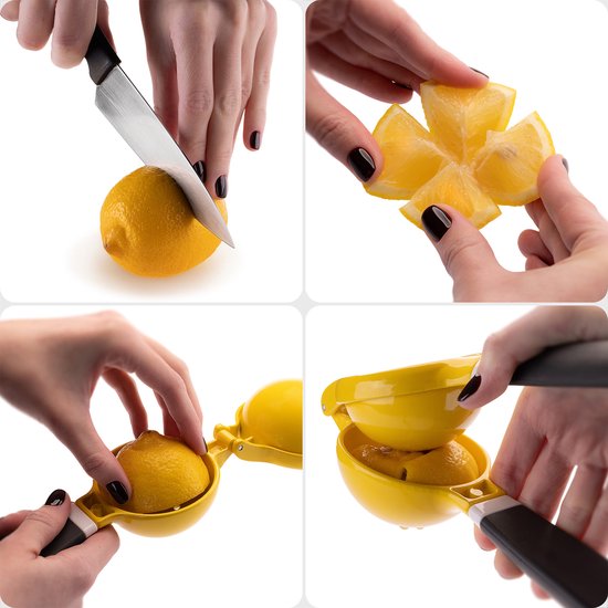 KADAX citroenpers van metaal, handmatige citruspers voor verse sappen, handpers voor citroenen, limoenen en kleine sinaasappels, sapcentrifuge (21 x 7,4 cm) van kadax — afbeelding 3