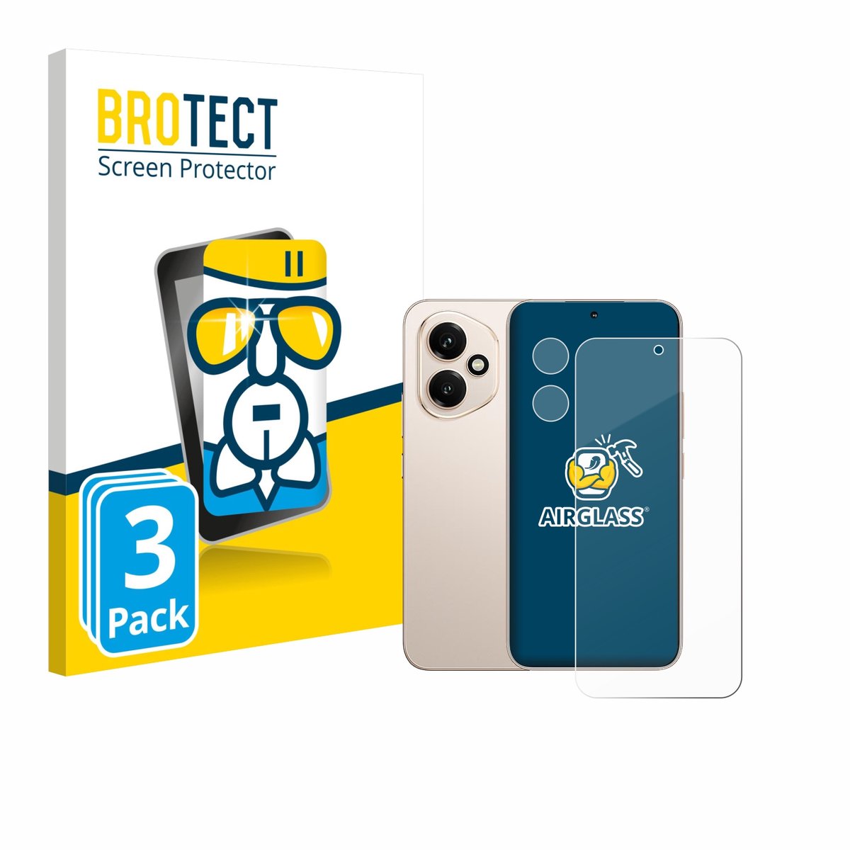 Screenprotector 3 Stuks voor Honor 400 (Voor+Camera) Beschermglas transparant