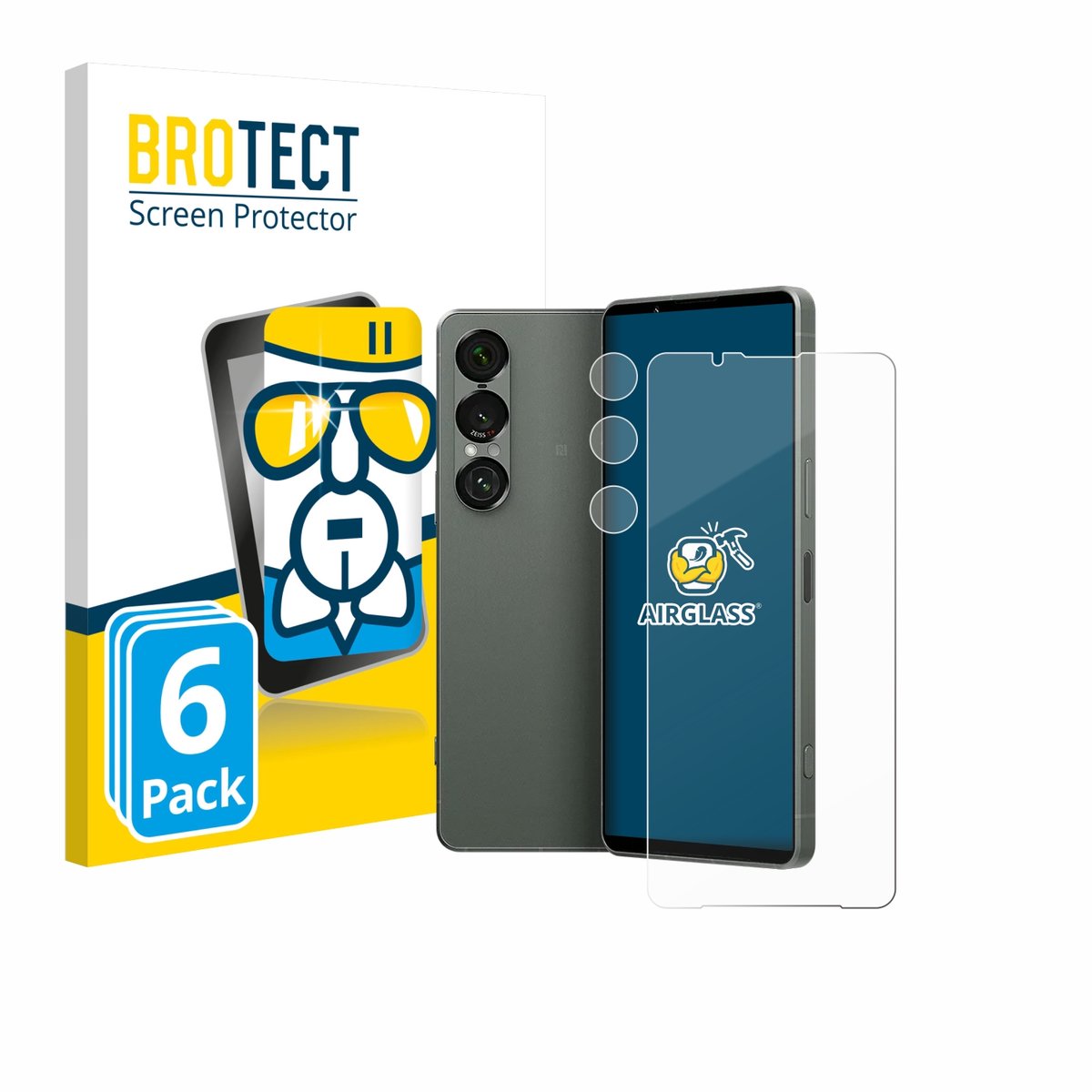 Screenprotector 6 Stuks voor Sony Xperia 1 VII (Voor+Camera) Beschermglas transparant