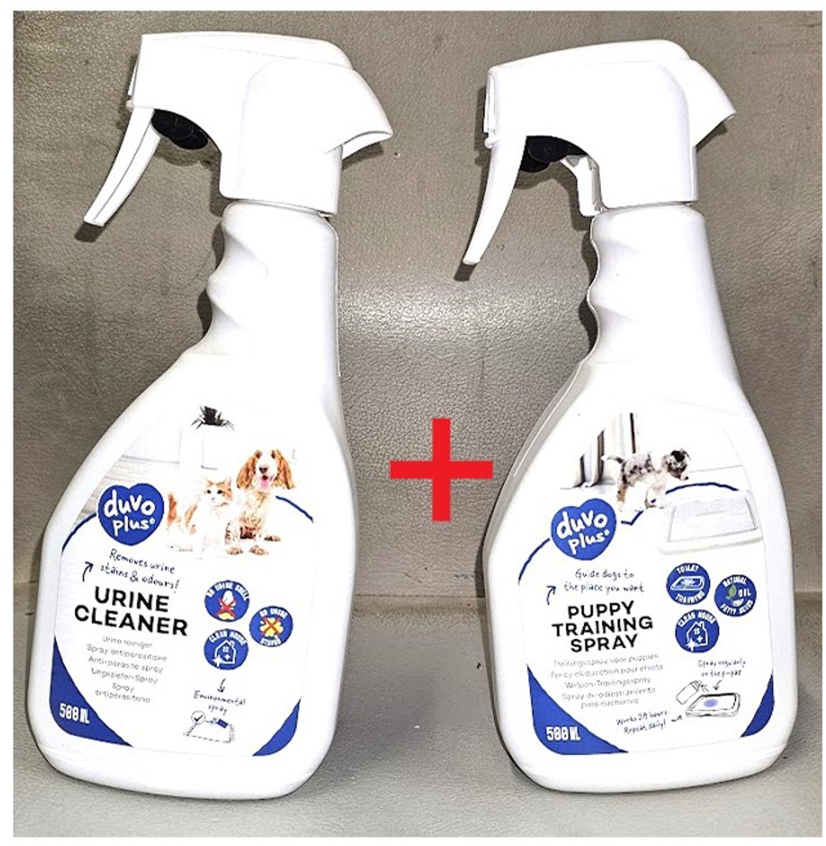 duvo+ puppytrainer 500 ml + duvo+ urinecleaner 500 ml - HELPT BIJ ZINDELIJKHEIDSTRAINING -