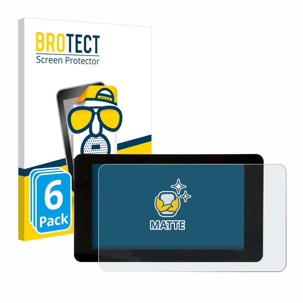 BROTECT - Screenprotector voor Raspberry Pi Touchscreen 7" - Folie Beschermfolie matte 6 Stuks