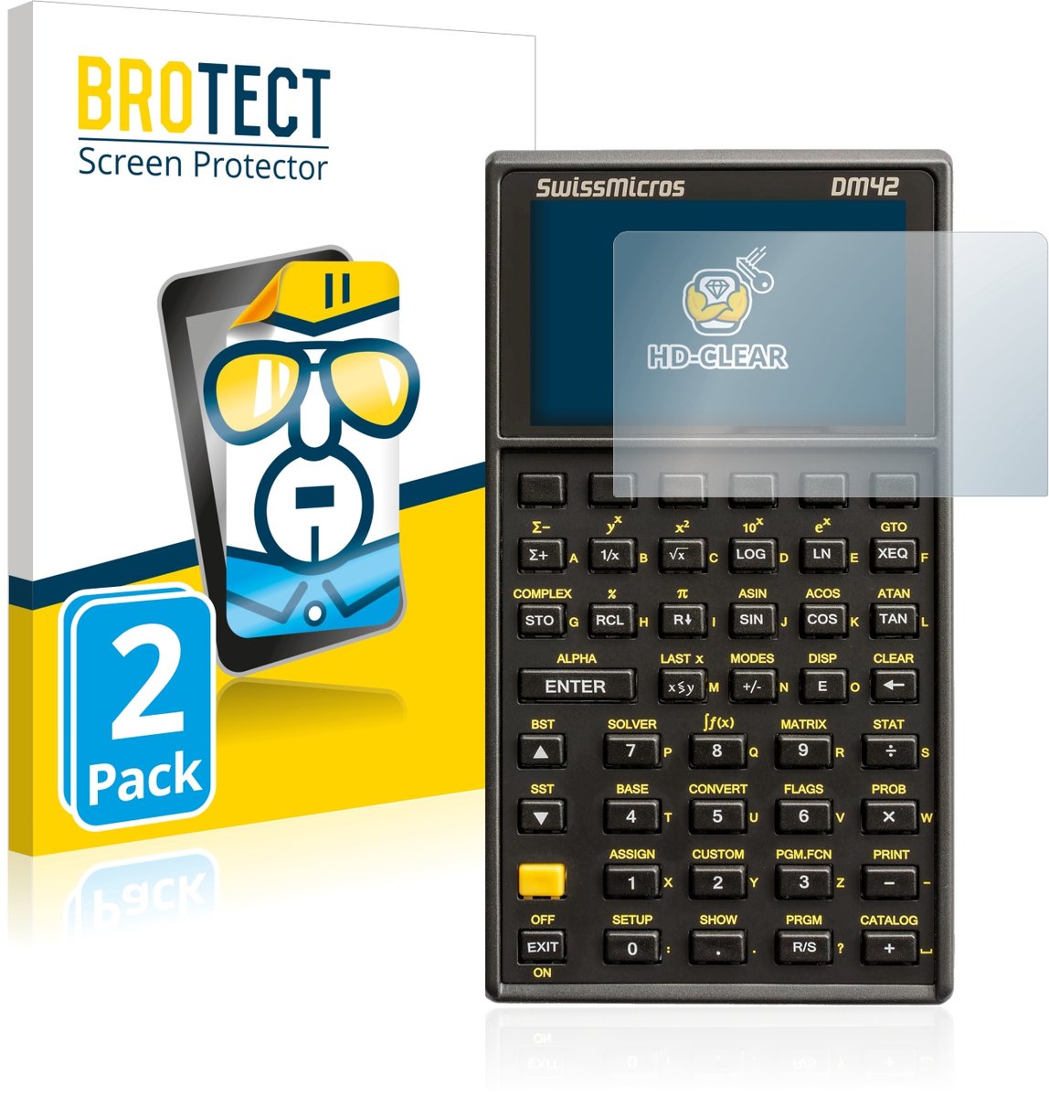 BROTECT - Screenprotector voor SwissMicros DM42 - Folie Beschermfolie transparant 2 Stuks